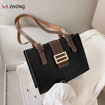 

YIZHONG Alligator Leather Handbags Women Bags Desinger Trendy Retro Shouder Bag Ladies Bags for Shopping Small Square Bag.sacos