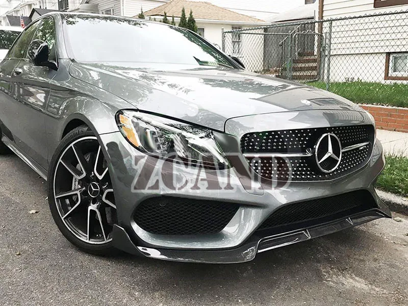 B Стиль Реальные углеродного волокна передний спойлер для Mercedes Benz W205 C Класс AMG 2015UP