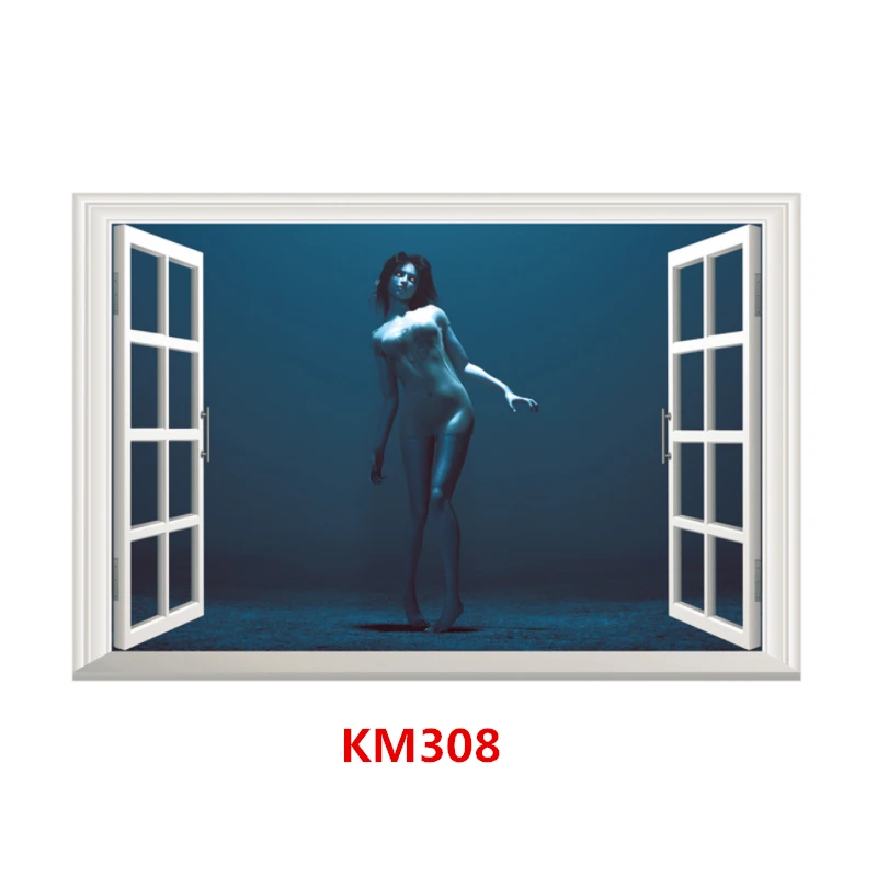 30*60 см, украшение на Хэллоуин, 3D привидение, Наклейки на стены, съемная страшная настенная наклейка, Настенная роспись, Декор - Цвет: KM308