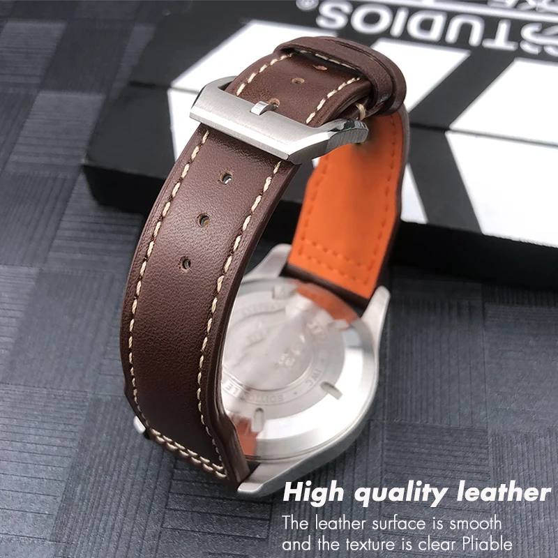 Bracelet De Montre En Cuir Véritable Blancpain - Largeur 18mm, Couleur Marron - Neuf Sans étiquettes