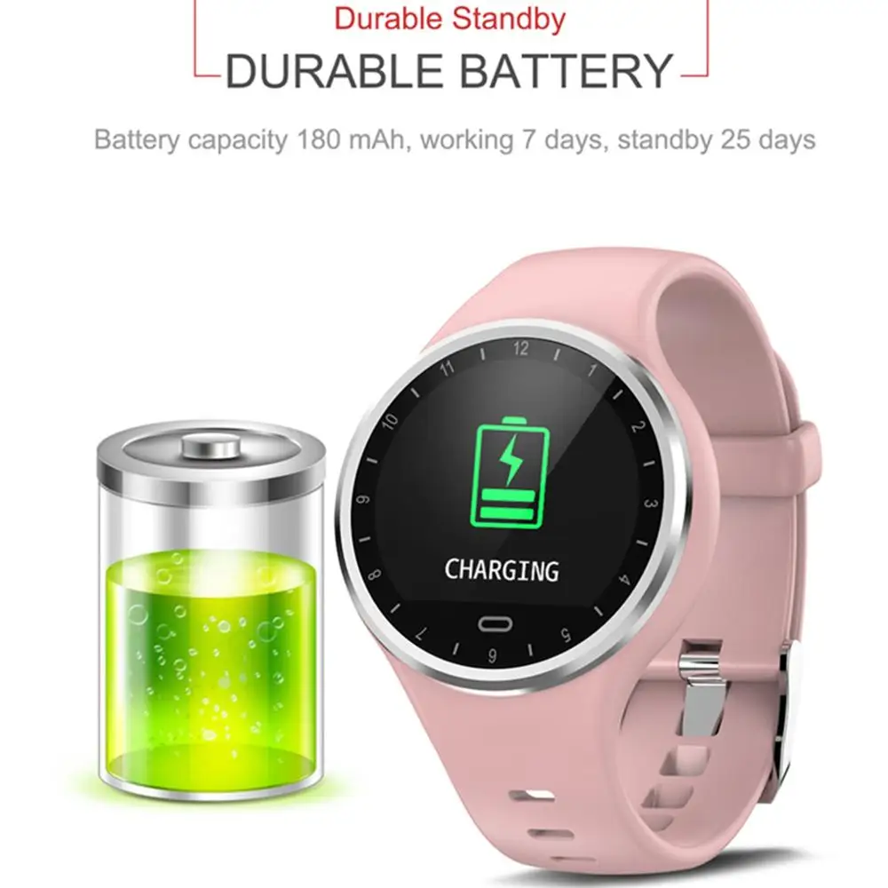 

Women Smart Watch IP68 Waterproof Fitness Tracker Smart Bracelet Heart Rate Monitor Blood Pressure Watch For Apple Phone