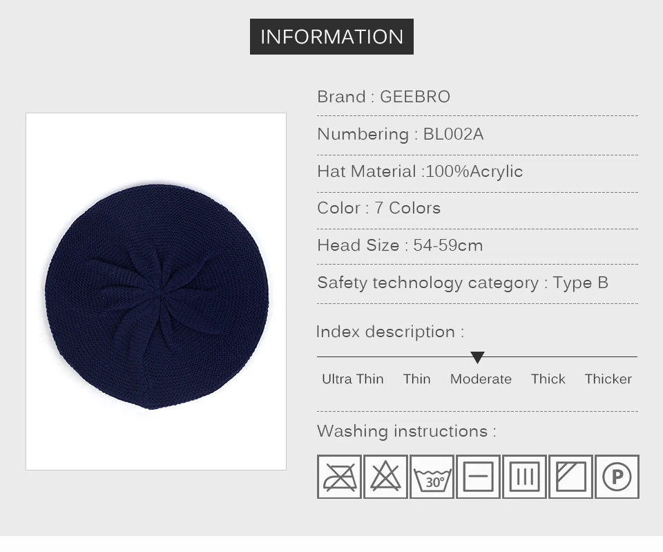 Geebro/женские весенне-Зимние береты, вязаная теплая шапка, модные однотонные кепки, женские шапки с громоздким элегантным женским тюрбаном BL002