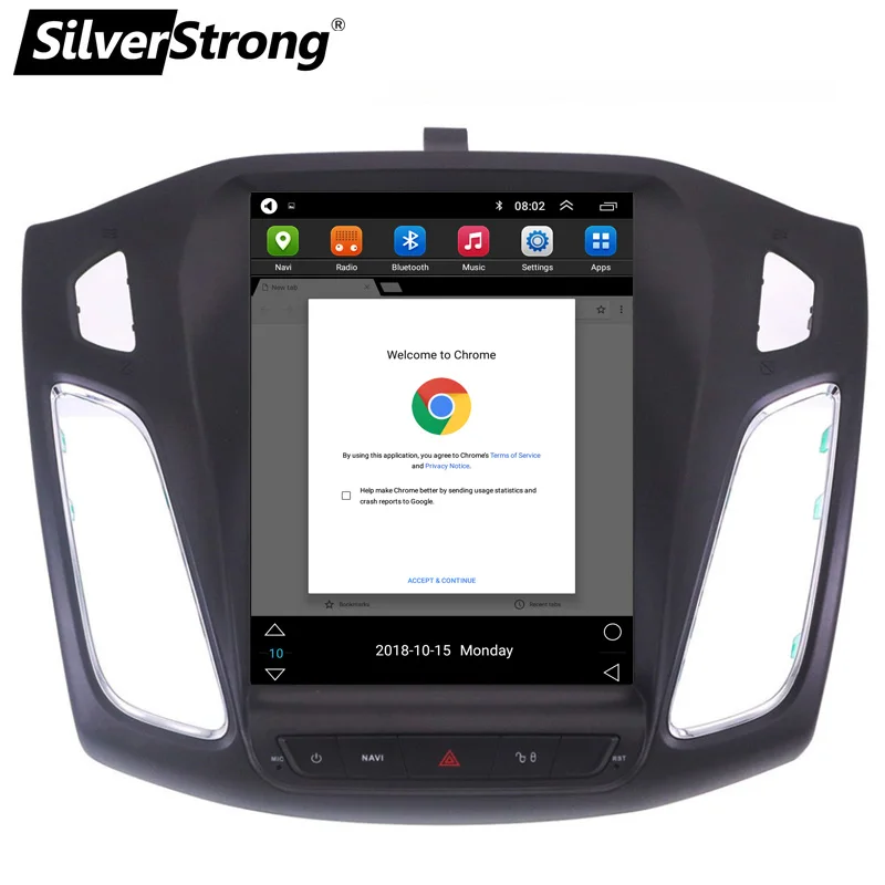 SilverStrong 10,4 дюймов ips Автомобильный gps Android9.0 для FORD FOCUS 3 2012- Tesla экран радио с кондиционер синхронизация руля