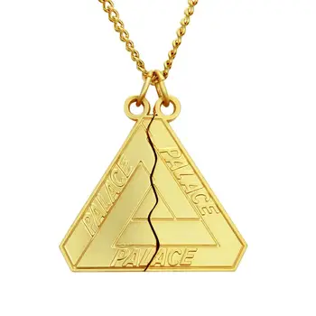 

FOREVER BEST FRIENDS Triangular split fashion long stainless steel pendant necklace for men and women