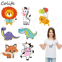 Наклейка в форме животных для детей большие термонаклейки на одежда из железа моющиеся джинсы DIY персональный аксессуар