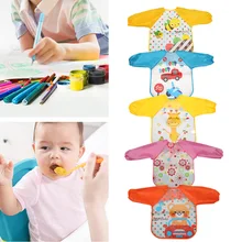 Детские нагрудники с рисунками животных из мультфильмов; передник с длинными рукавами; плащ для кормления; водонепроницаемый цветной детский нагрудник; одежда для кормления; нагрудник для маленьких мальчиков