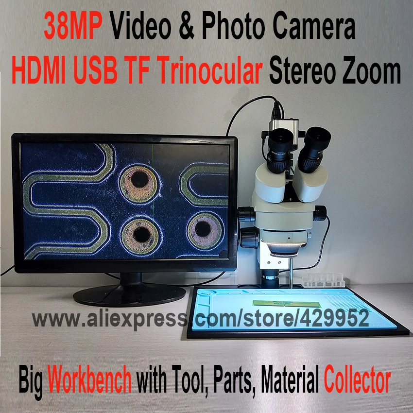 Efix 3.5X-90X Simul-Focal Double Boom Stand тринокуляр стерео Zoom микроскоп 16MP HDMI камера светодио дный светодиодный свет Microscopio