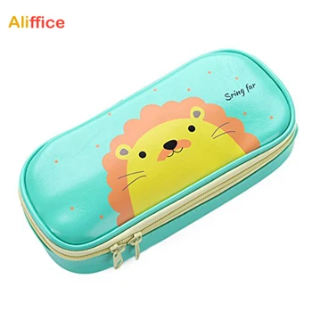 

Pencil Case High Capacity Leather Material Watertight Pouch Stationery Organizer Multifunction Cosmetic Makeup Bag Zipper