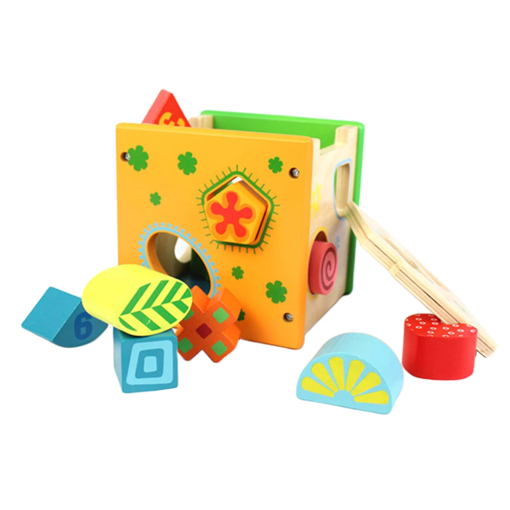 

Wooden Colorful Shape Puzzle Baby Blocks Recognition Shape Sorter Toy Montessori Educational Toy Kids Gift