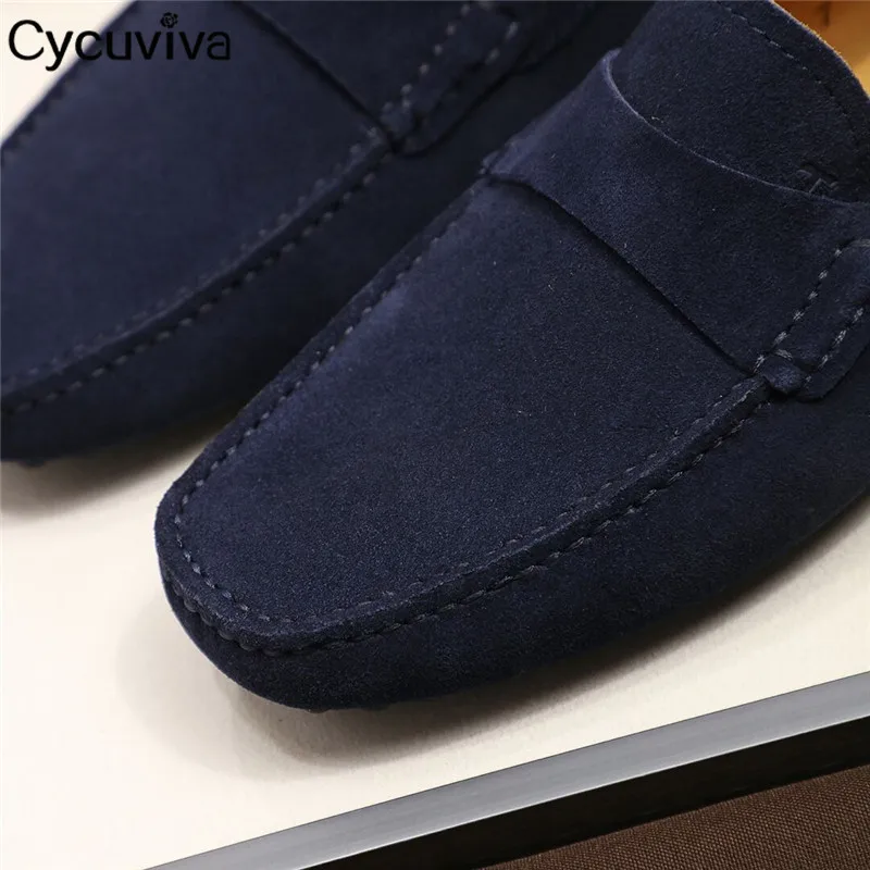 Hot Summer Walk Shoes Men Black Suede Loafers Men Shoes 2020 Runway Casual Flat Shoes Male Classic Round Toe Slip On Loafers - Image 5