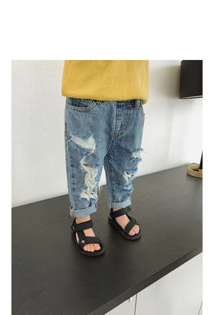 Chen Mom/Модная детская одежда; стиль; Летние крутые детские джинсы с дырками; мужские брюки; брюки для малышей 1-3-5 лет