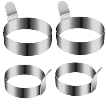

Egg Ring, Stainless Steel Omelet Mold Non Stick Pancake Ring Mold for Frying Egg, Egg Circles for Griddle (2 Sizes, 4 Pack)