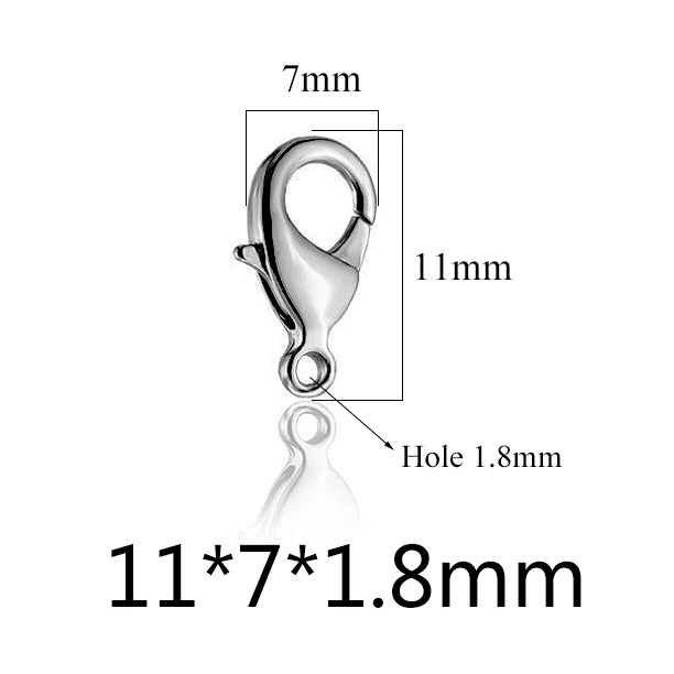 Steel 11mm 20 шт./лот карабины Нержавеющая сталь конечные бусины в форме цветов застежки крючки набор «сделай сам» для Цепочки и ожерелья и браслета для изготовления цепей 9/10/12/15 мм - Цвет: Steel 11mm