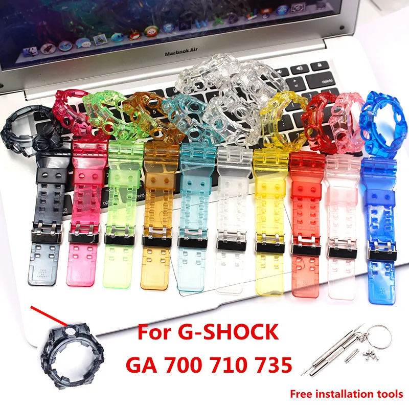 Watch Accessories For Casio G-shock Ga700 710 735 Rubber Strap Case Men And  Women Bracelet - Watchbands - AliExpress