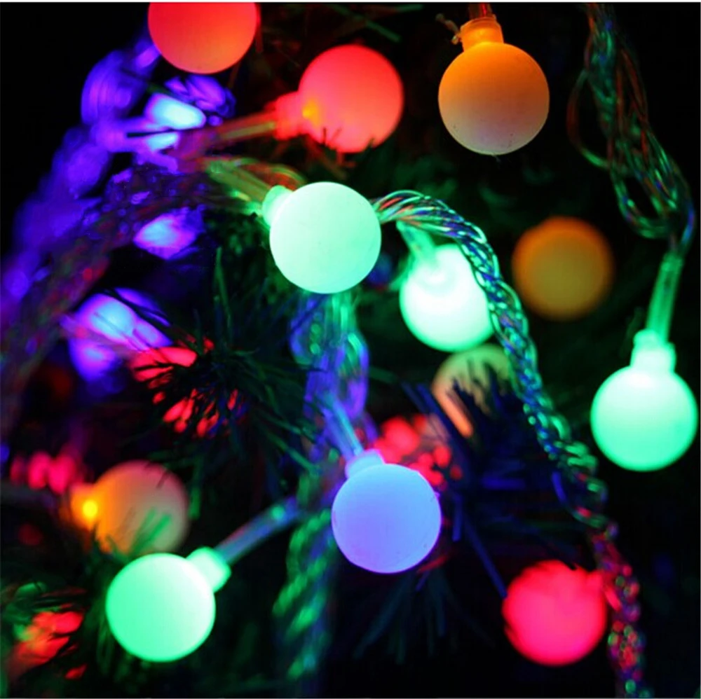 10 м светодиодные гирлянды, белый шар, работающий от аккумулятора, праздничная декоративная лампа, Рождественские огни, наружное украшение