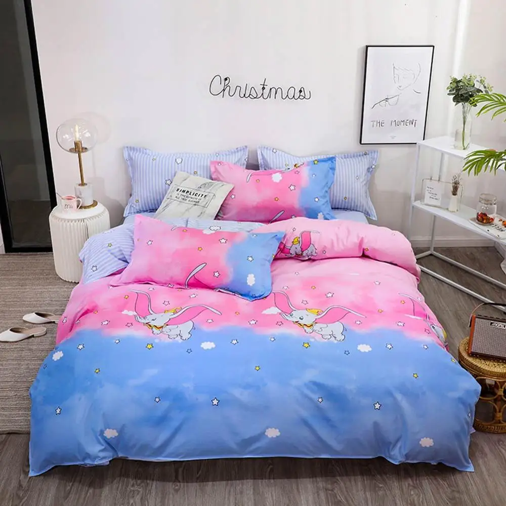

Pink Blue Elephant Stars Bedding Set Cotton Microfiber Polyester Bedlinens Twin Full Queen King Size Duvet Cover Pillow Cases