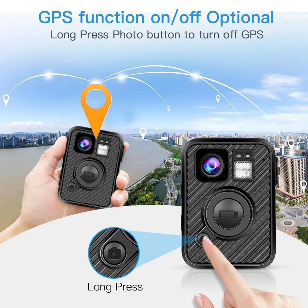 Boblov Mini Camera F1 64GB Body Worn Cam WIFI GPS For Law Enforcement 10H Recording Night Vision DVR Recorder Camera Police