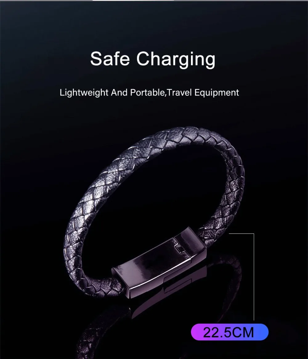 Портативный спортивный Micro USB кабель для быстрой зарядки Tpye C кабель для iphone XS 7 8 samsung s9 huawei p30 p20 быстрое зарядное устройство для передачи данных браслет