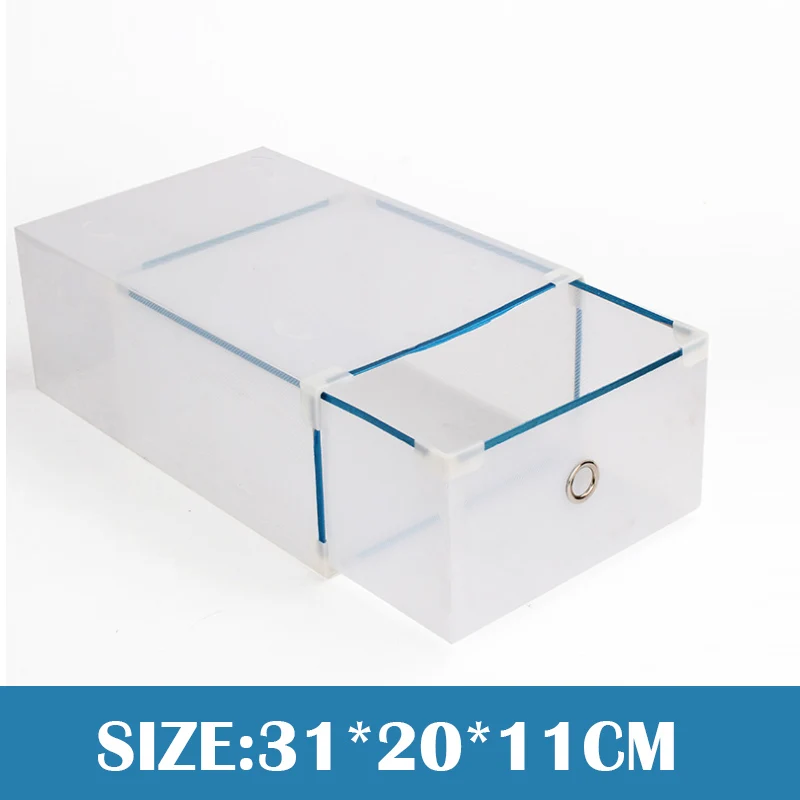 5 шт. утолщенный ящик коробка для хранения обуви прозрачный пластиковый органайзер обуви чехол Штабелируемый прямоугольник PP коробки для обуви Органайзер - Цвет: women white(5pcs)