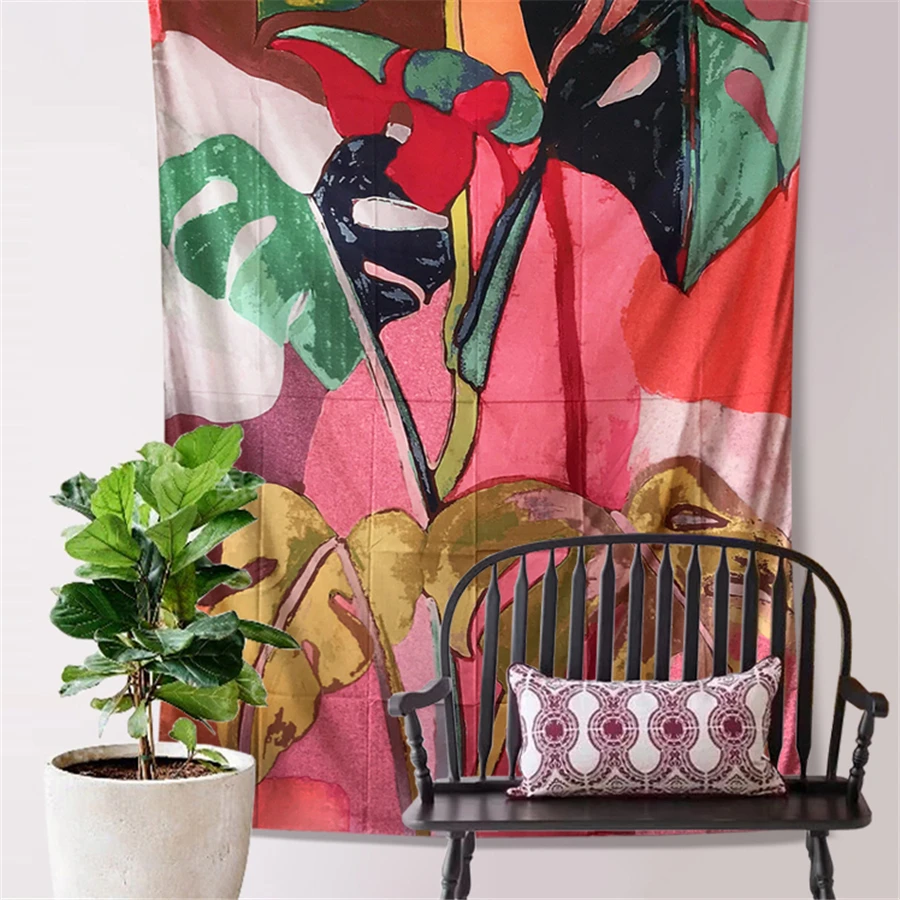 

Elegant Floral Plant Tapestry Mandala Wall Hanging Hippie Art Wall Carpet Boho Decor Home Background Blanket Bedspread Yoga Mat