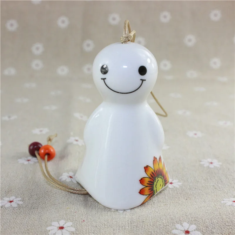 

Ethnic Style Simple Creative Handmade Ceramic Sunny Doll Bell Sweet Student Girl Bag Key Accessories Pendant Jewelry