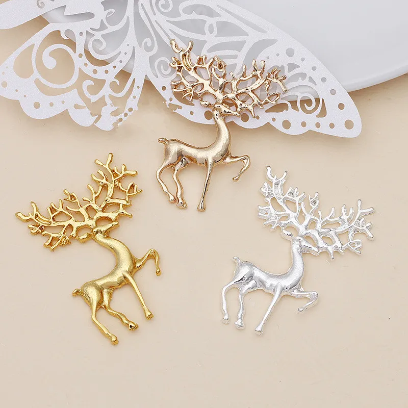 

50 PCS 27*39mm Fashion Metal Alloy Deer Pendant Charms For DIY Jewelry Making Accessories