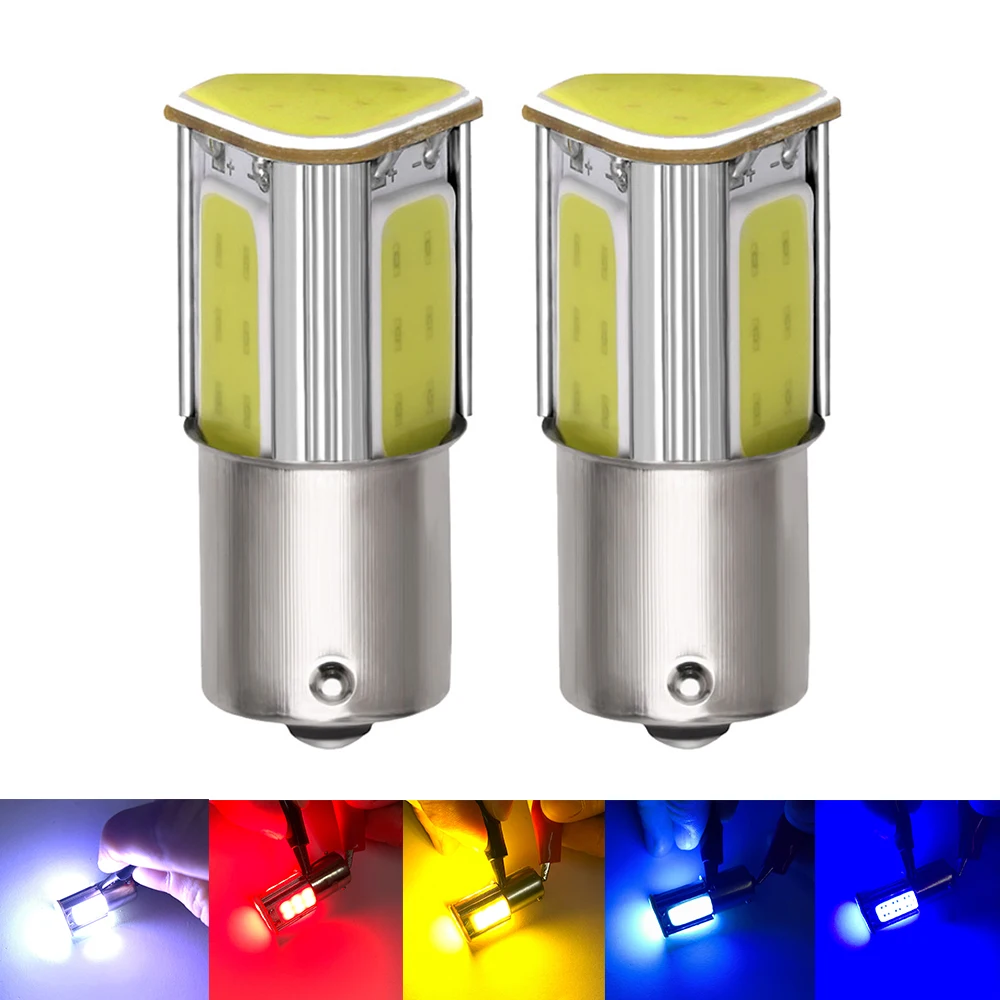 

1pcs p21w bay15d ba15s P21/5W 1156 1157 led COB auto Brake light White red car led Bulbs rear Turn signal lamp parking 12v