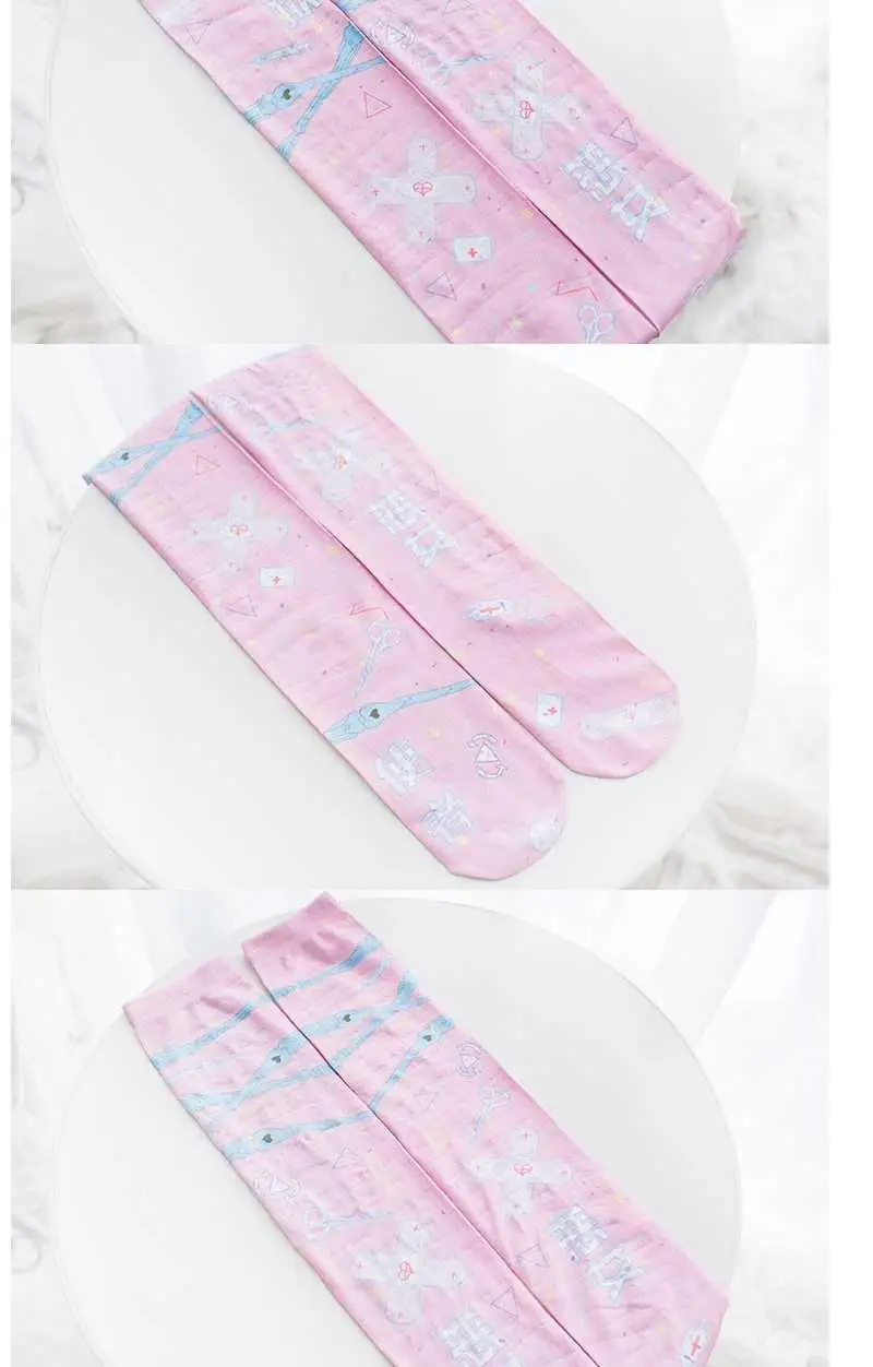 Японские пикантные женские чулки с 3D принтом Чулки мультяшным аниме для косплея