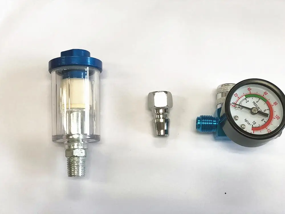 

Краскопульт HVLP с регулировкой давления воздуха, Аэрограф с водяным масляным ловушкой, фильтром, сепаратором, инструмент для покраски автомобиля