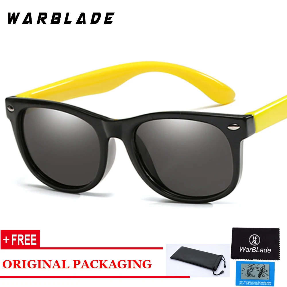 black yellow WarBlade Модные Детские поляризованные солнцезащитные очки TR90 для мальчиков и девочек Детские солнечные очки силиконовые защитные очки детские очки UV400 Oculos - Цвет линз: black yellow