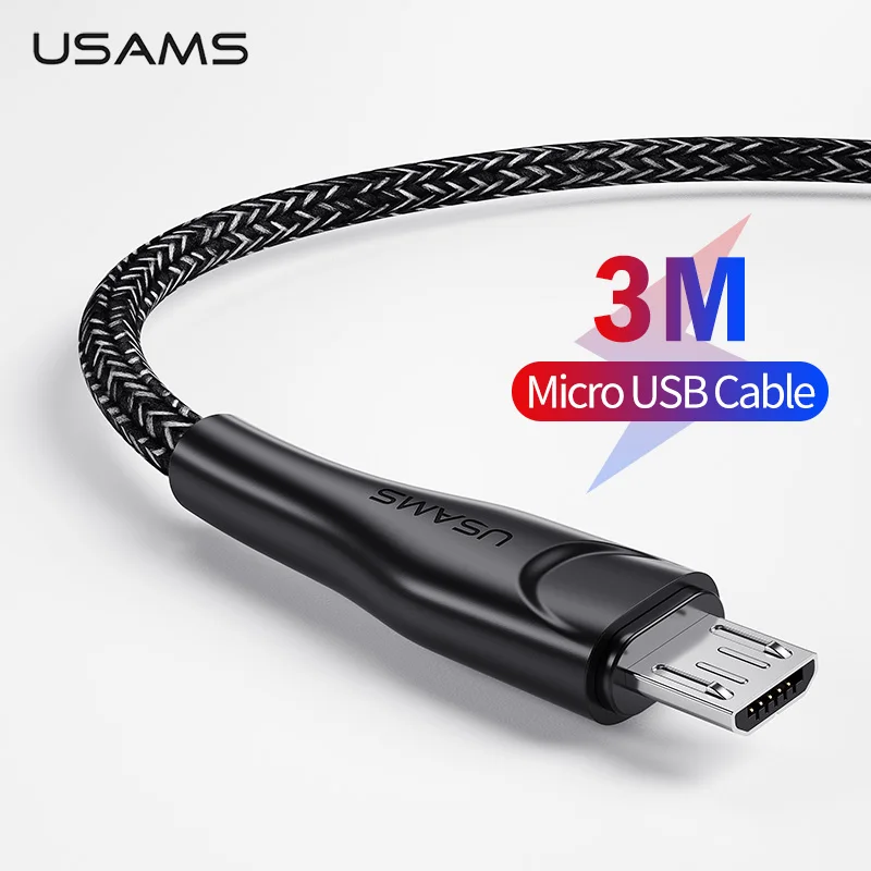 USAMS Micro USB кабель 1 м 2 3 для Xiaomi Redmi зарядное устройство передачи данных Android Microusb
