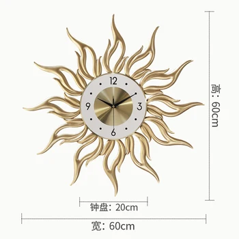 

Luxury Antique Wall Clock Large Gold Living Room Creative Modern Simple American Watch Home Fashion Silent Decorative Clock B50