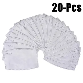 

20Pcs Adults' Mask Filters Set Dustproof 5 Layers PM2.5 Fabric Activated Carbon Filters Mouth Cover Filters Mask Accessories