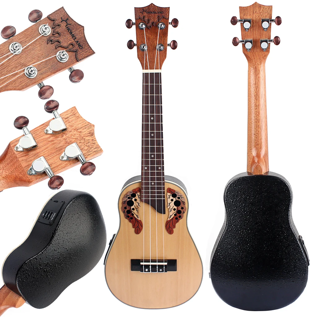 23in Ukelele Укулеле ель палисандр гриф со встроенным кронштейном эквалайзера