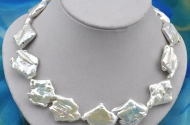 free shupping 08151 baroque white keshi reborn pearl necklace AAA | Украшения и аксессуары