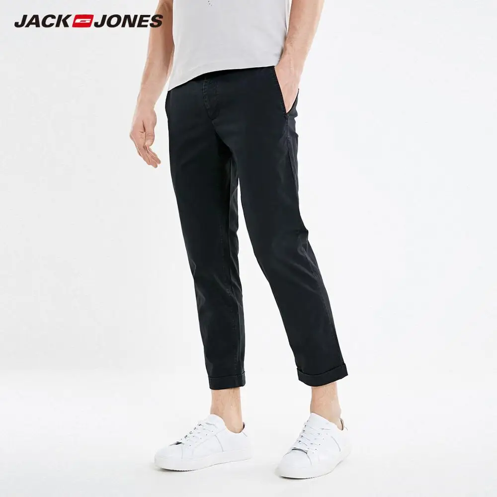 JackJones мужские Стрейчевые хлопковые удобные свернутые Базовые укороченные брюки