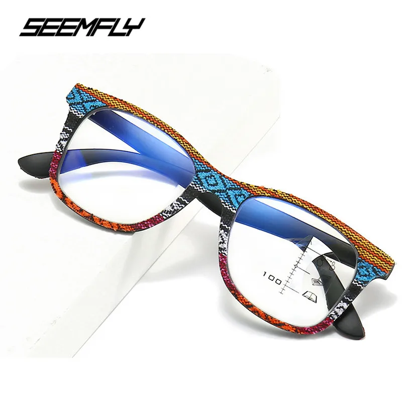 

SEEMFLY Fashion Anti-blu-ray Reading Glasses Women Transparent Anti Blue Light Eyeglasses Vintage Hyperopia Prescription Eyewear