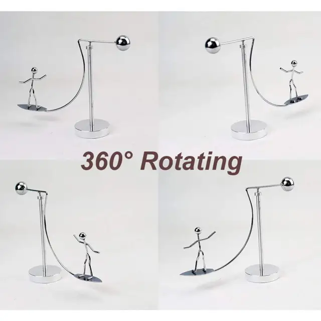 DIY Metal Surfing Man Mold Kinetic Motion Desktop Game Decompression Balance Toy 5