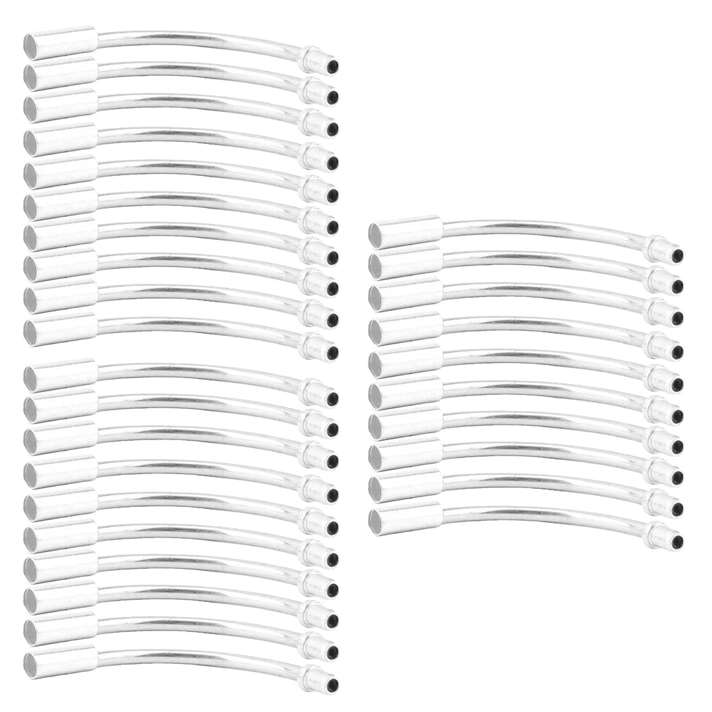 30pcs Bike V Brake Cable Noodle Brakes Pipe Hose Guide Silvery 90 Degree 30pcs Bike V Brake Cable Noodle Brakes Pipe Hose Guide Silvery 90 Degree
