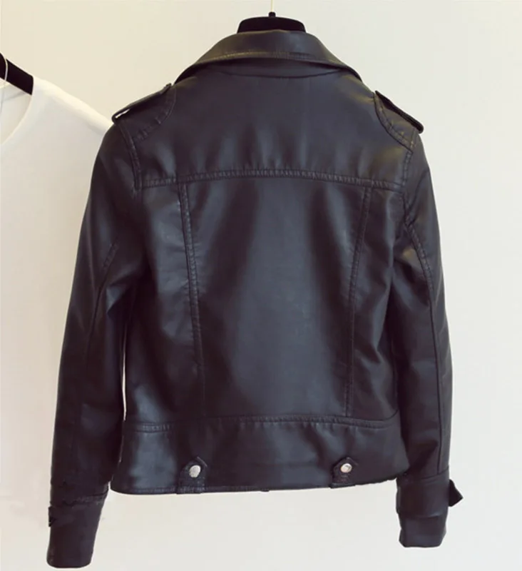 lower price  Leather Jacket Women PU Leather Coat Black Jacket Casual New Grunge Short Women Jacket Fit Daily St