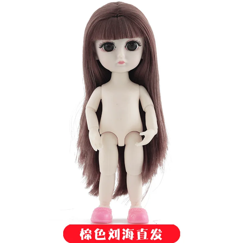 Белая кожа 13 суставов 15 см 1/8 куклы игрушки BJD кукла голая Обнаженная платье по фигуре модные куклы DIY игрушки для девочек подарок - Цвет: Brown B