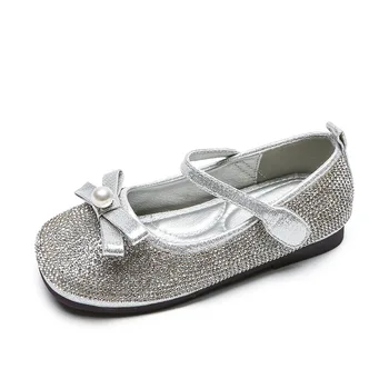 

Fashion Rhinestones Kids Leather Shoes For Girl Princess Party Shoes Children Wedding Butterfly Shoes Balck Pink Red 2 6 8 9 10