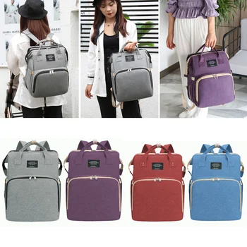 

Mummy baby bag Folding Portable large Capacity Multi-Function Travel Outing Backpack Bed Diaper Bag Nursing Bag for Baby Care