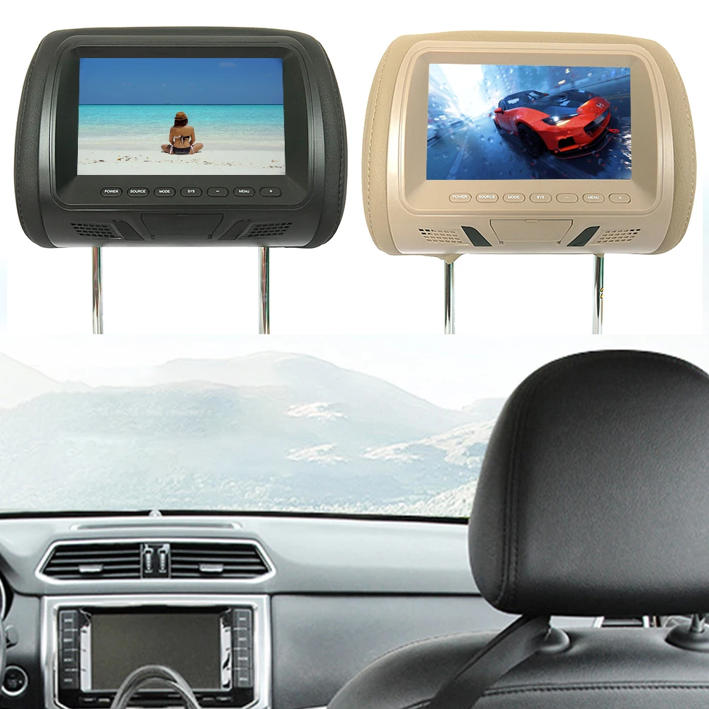 

7 inch TFT LED screen Car Monitors MP5 player Headrest monitor Support AV/USB/SD input/FM/Speaker/Car camera DVD Display Video 5