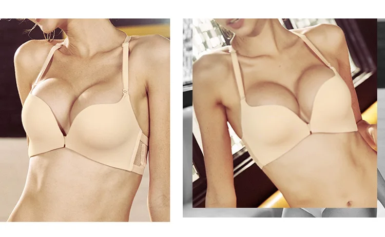 CINOON New Fashion Wireless Front Closure Bras For Women Sexy Lingerie Comfort Push Up Bra Adjusted Seamless Backless Bralette (10)