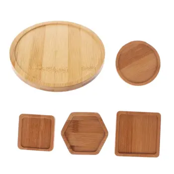 

1Pc Mini Bamboo Saucer Succulent Planter Pot Flower Container Bonsai Tray Holder