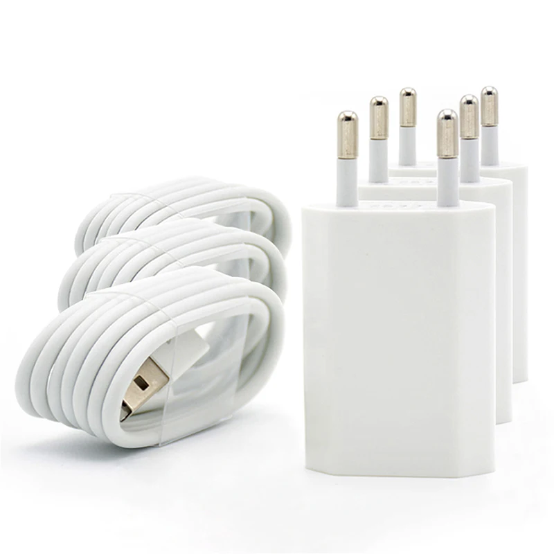 3 компл./лот ЕС плагин для настенного AC USB Зарядное устройство iPhone 8 Pin Зарядка