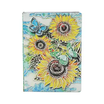 

3D Sunflower Embossed Notebook 100 Sheets Journal Notepad Travel Diary Planner Business School Office Supplies