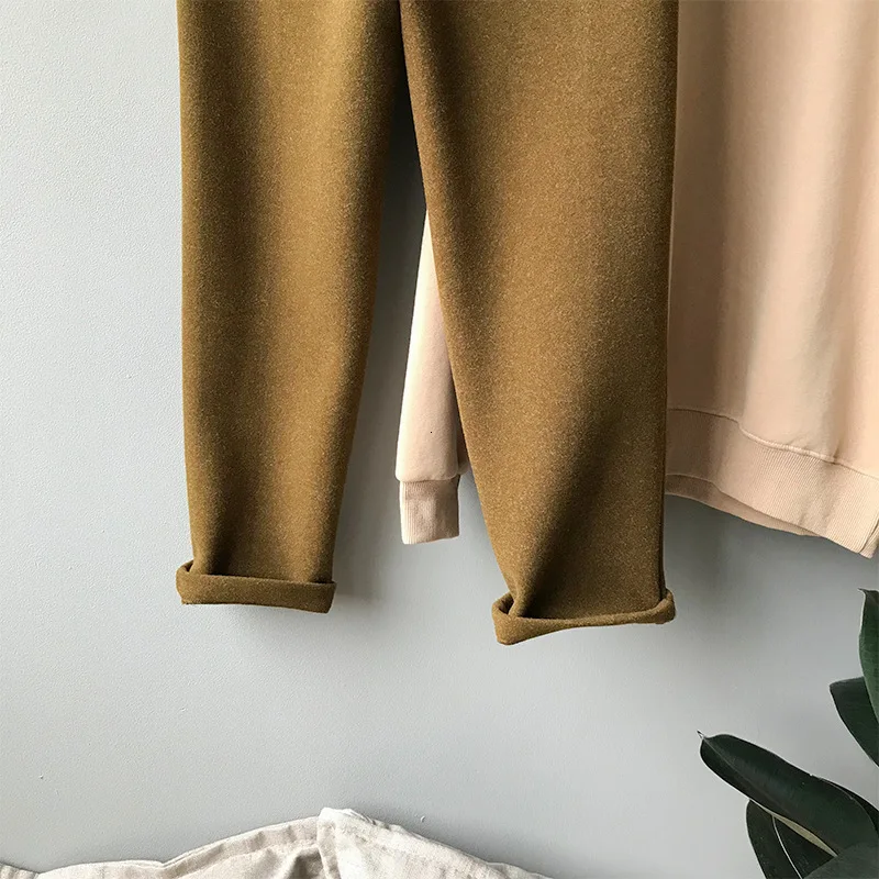 Mooirue осень Pantalon Femme Ol Haren утолщение шерстяные широкие брюки женские брюки