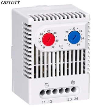 

Small compact adjustable temperature controller ZR011 dual thermostat connecting heater fan for cabinet ZR 011